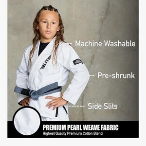 White Martial Arts Gi with Gray Belt